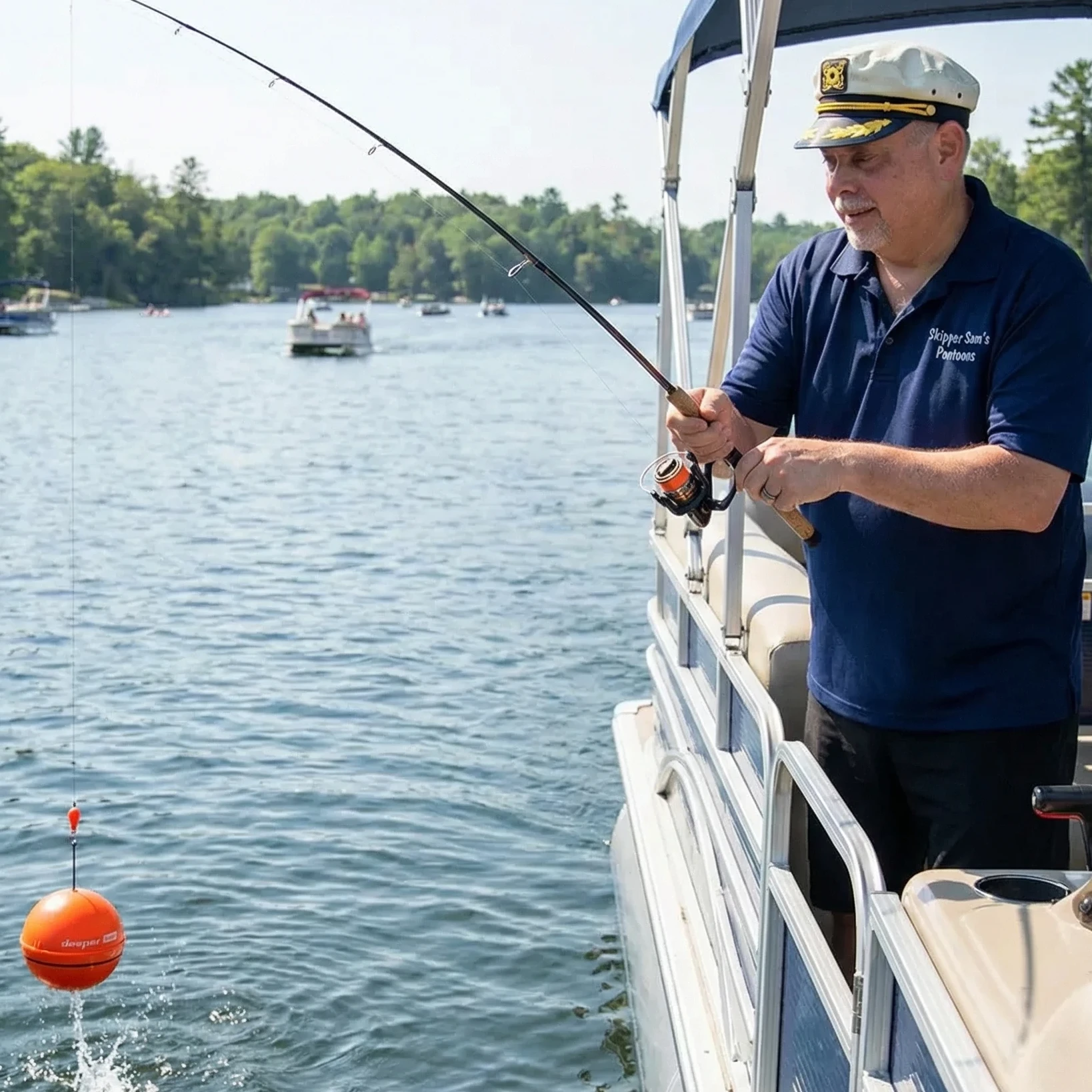 Skipper Sam casting a fishing line
