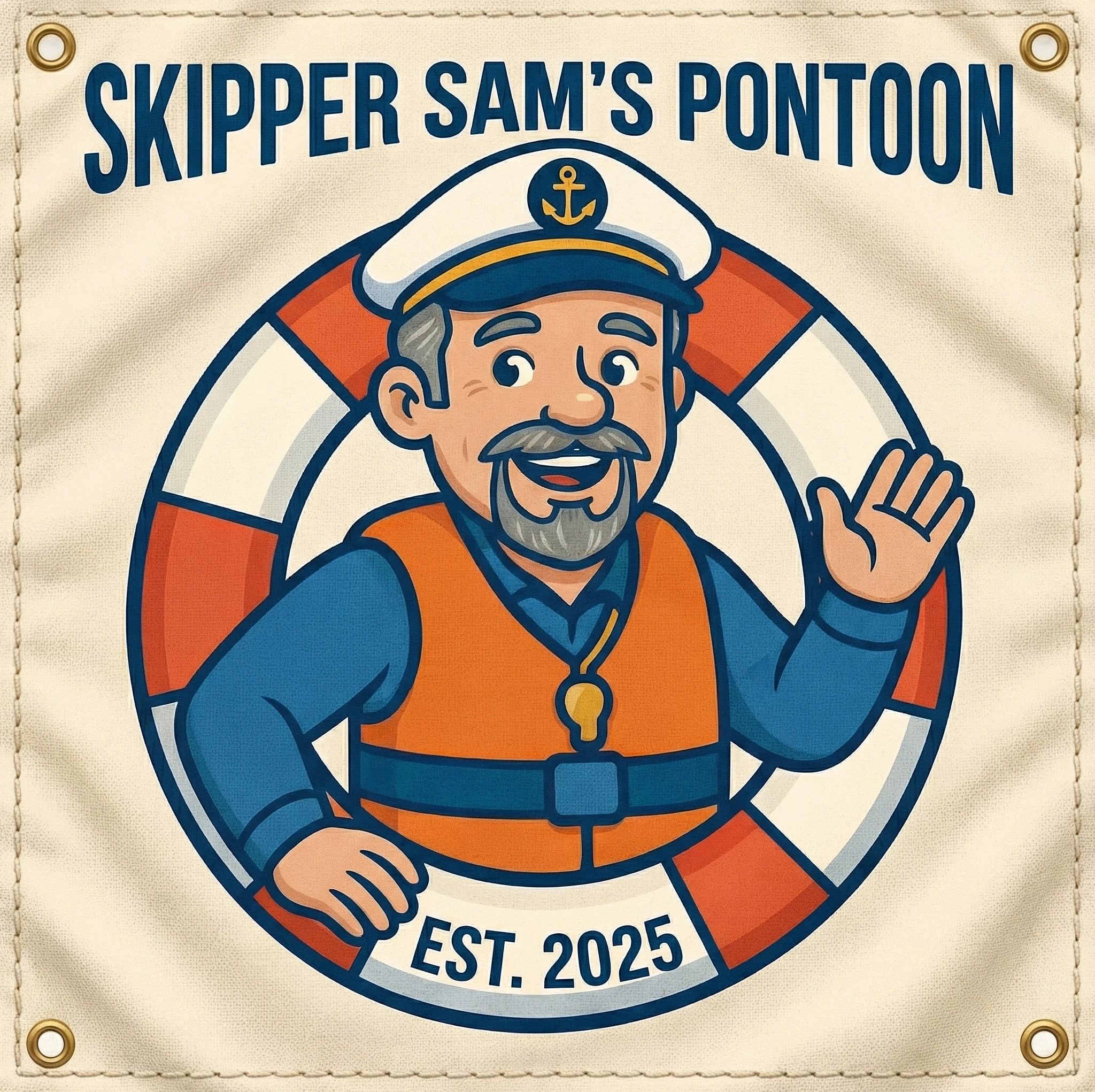 Skipper Sam personalized flag