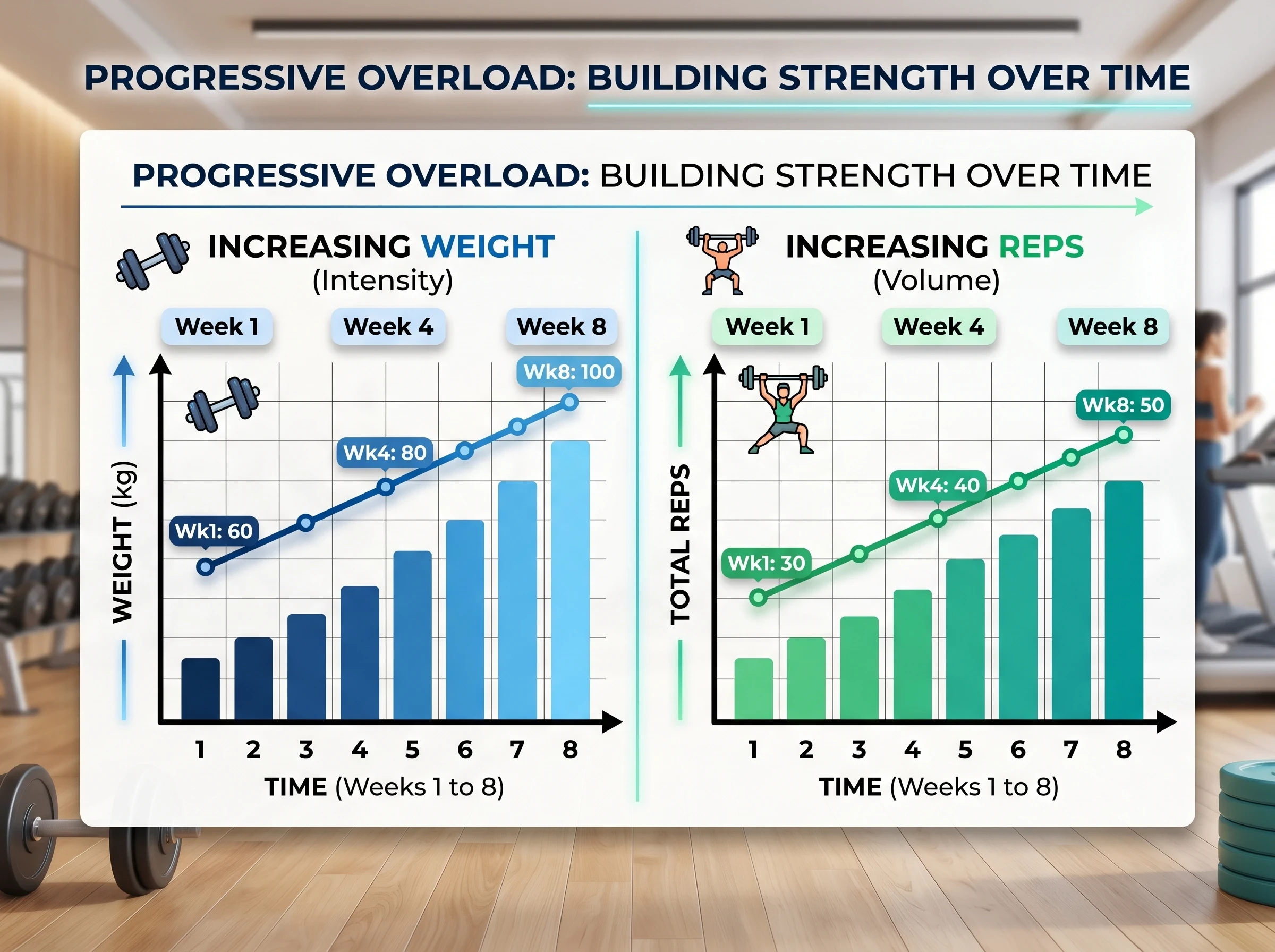 4 Day Workout Routine For Beginners progressive overload concept