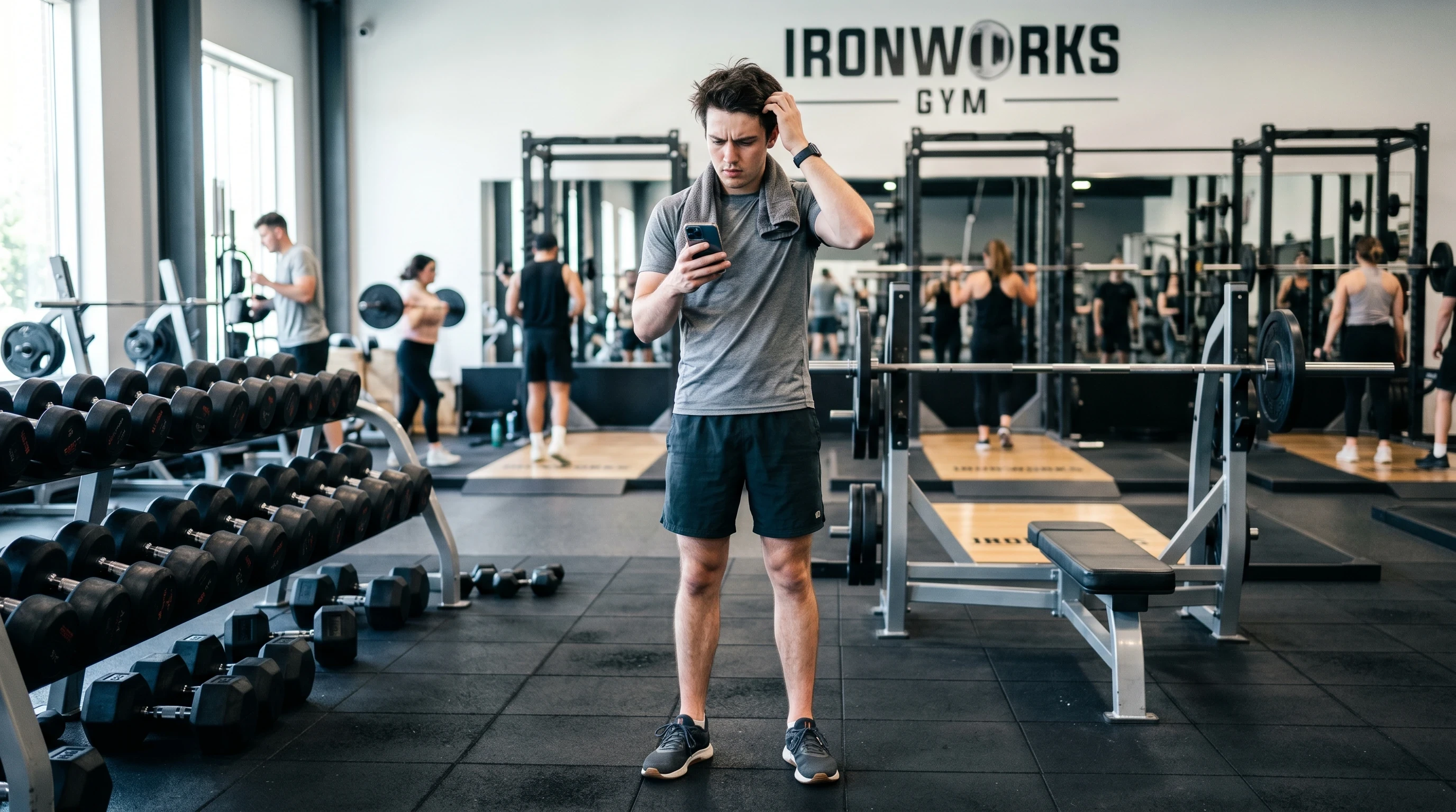 How to choose workout split for beginners in a gym setting with a beginner reviewing a workout plan