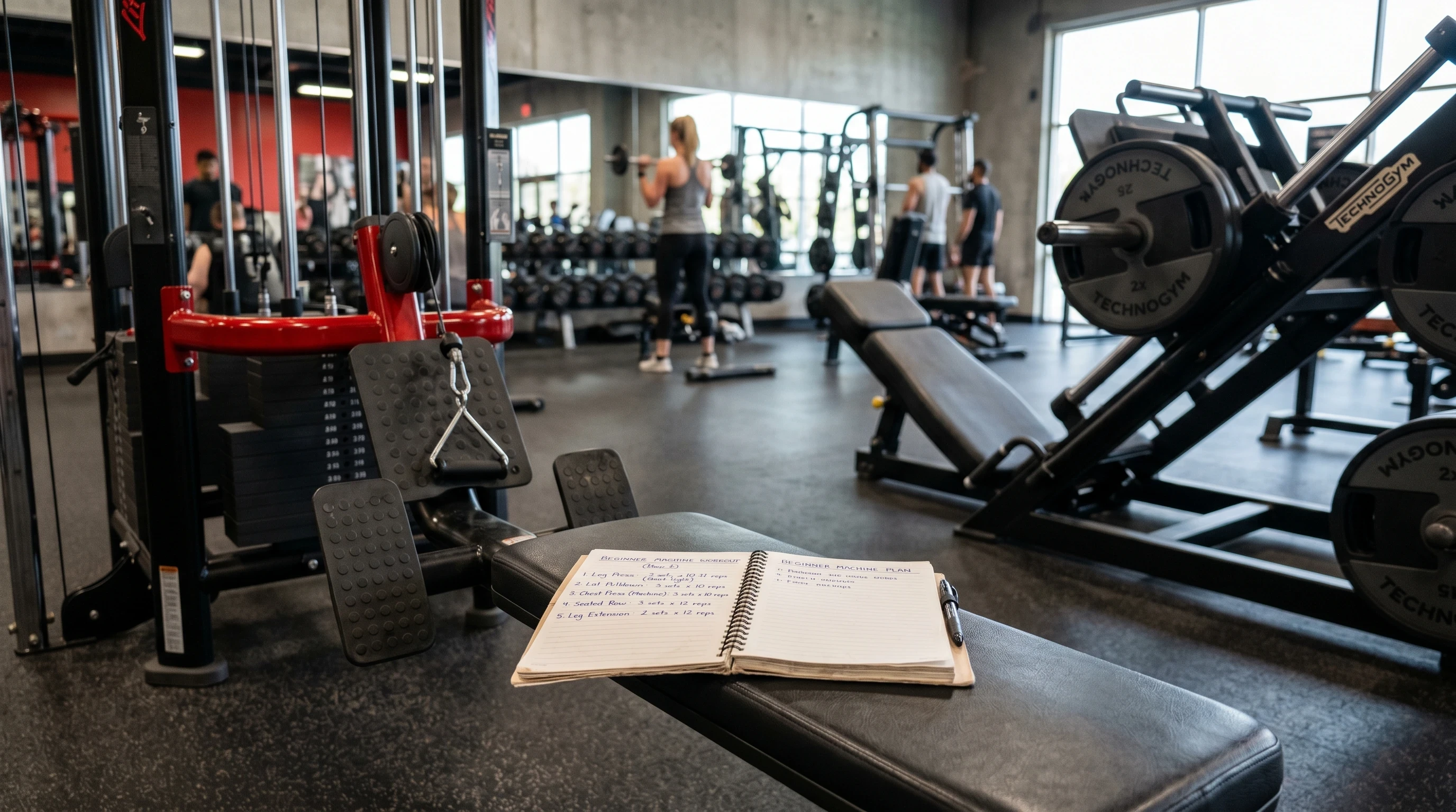 Guide To Gym Machines For Beginners with a simple beginner machine workout plan