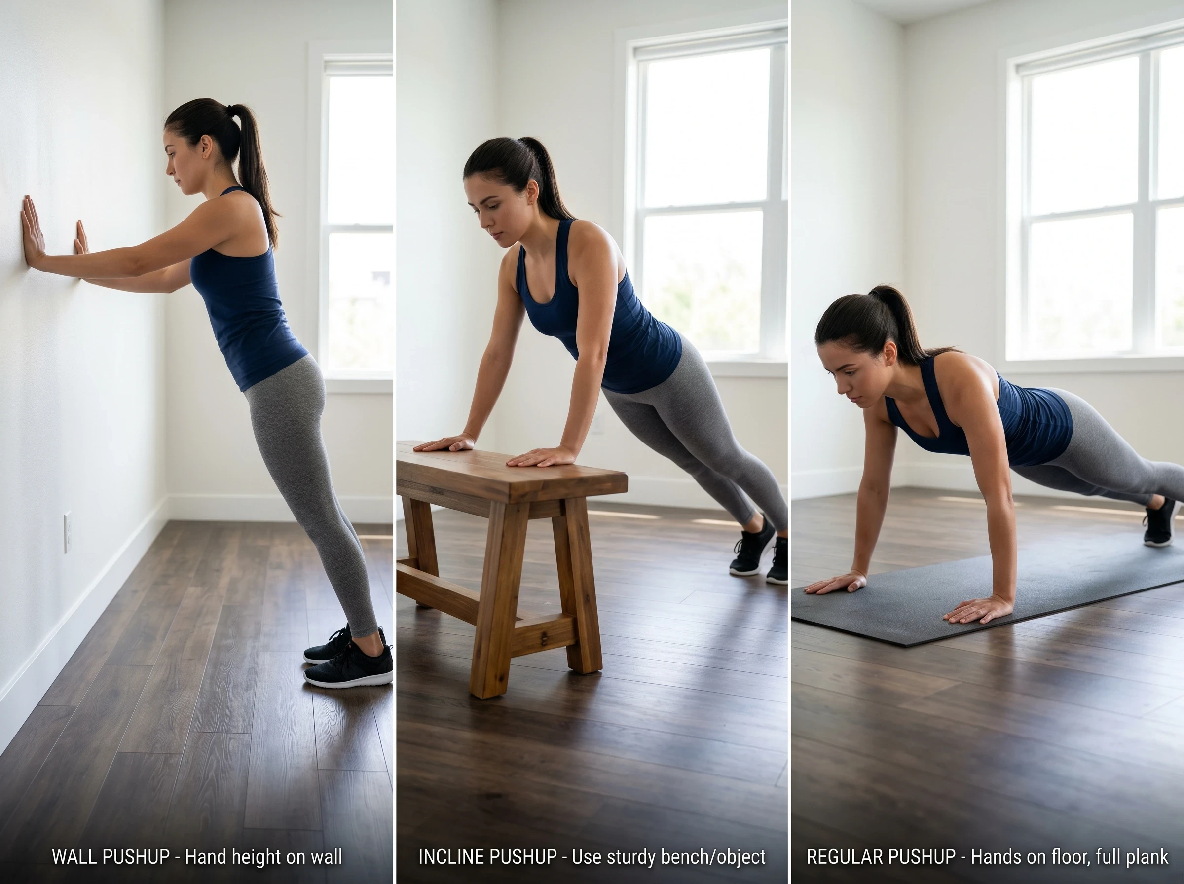 Beginner Bodyweight Workouts To Build Muscle pushup progression variations