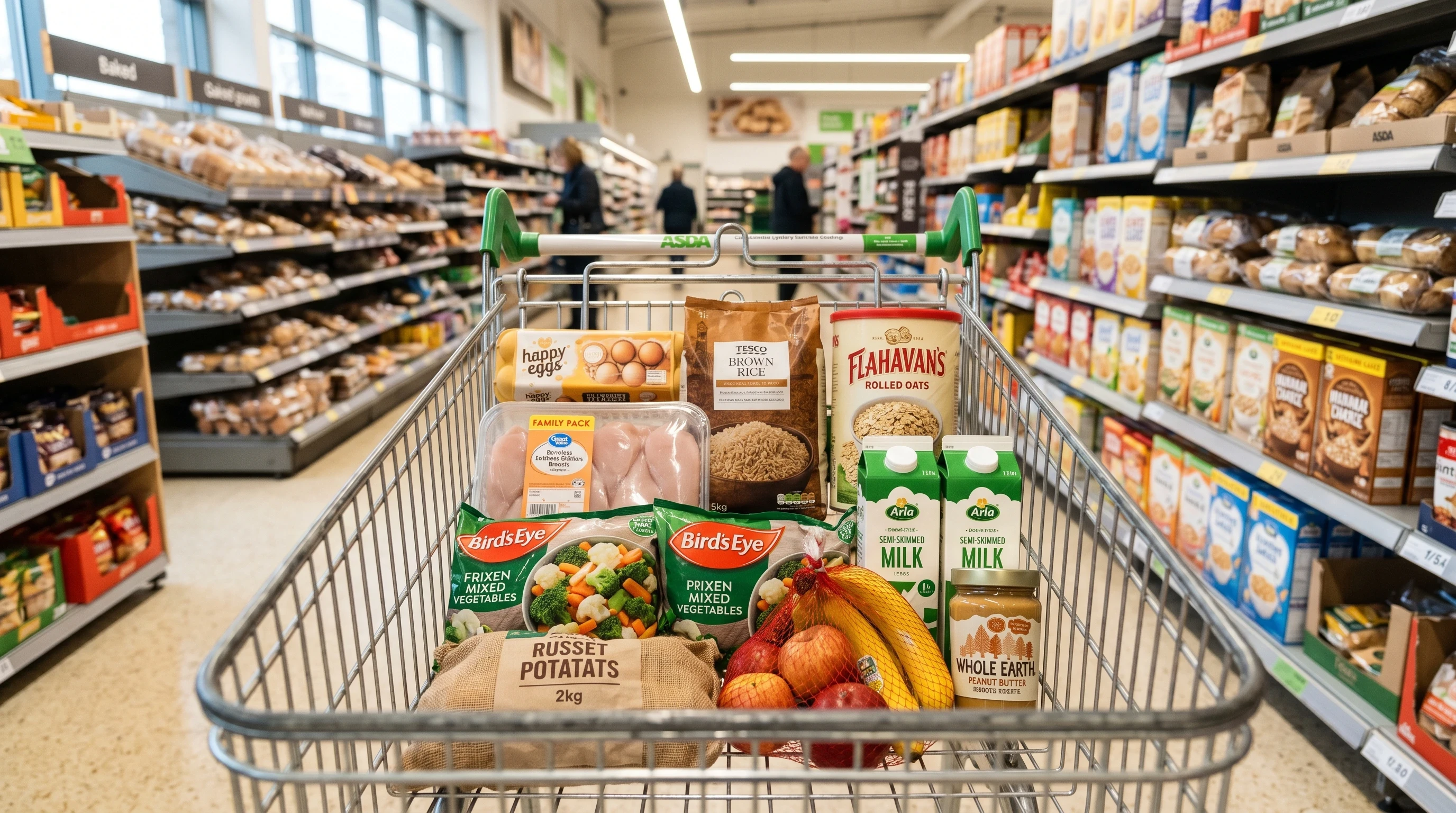Muscle Building Grocery List For Beginners featuring affordable grocery shopping with protein foods and healthy staples