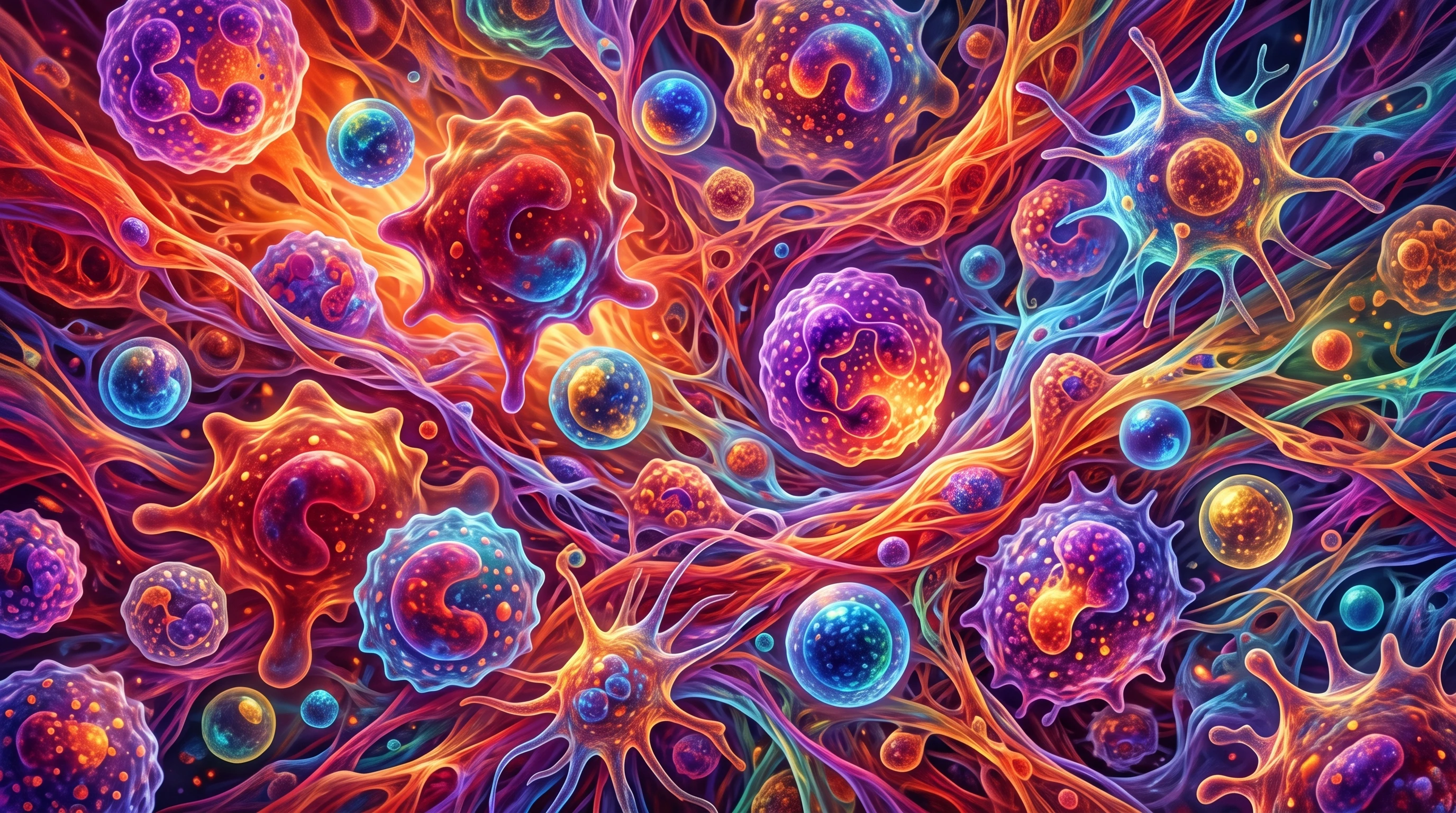 Abstract representation of inflammation in the body -- no humans.