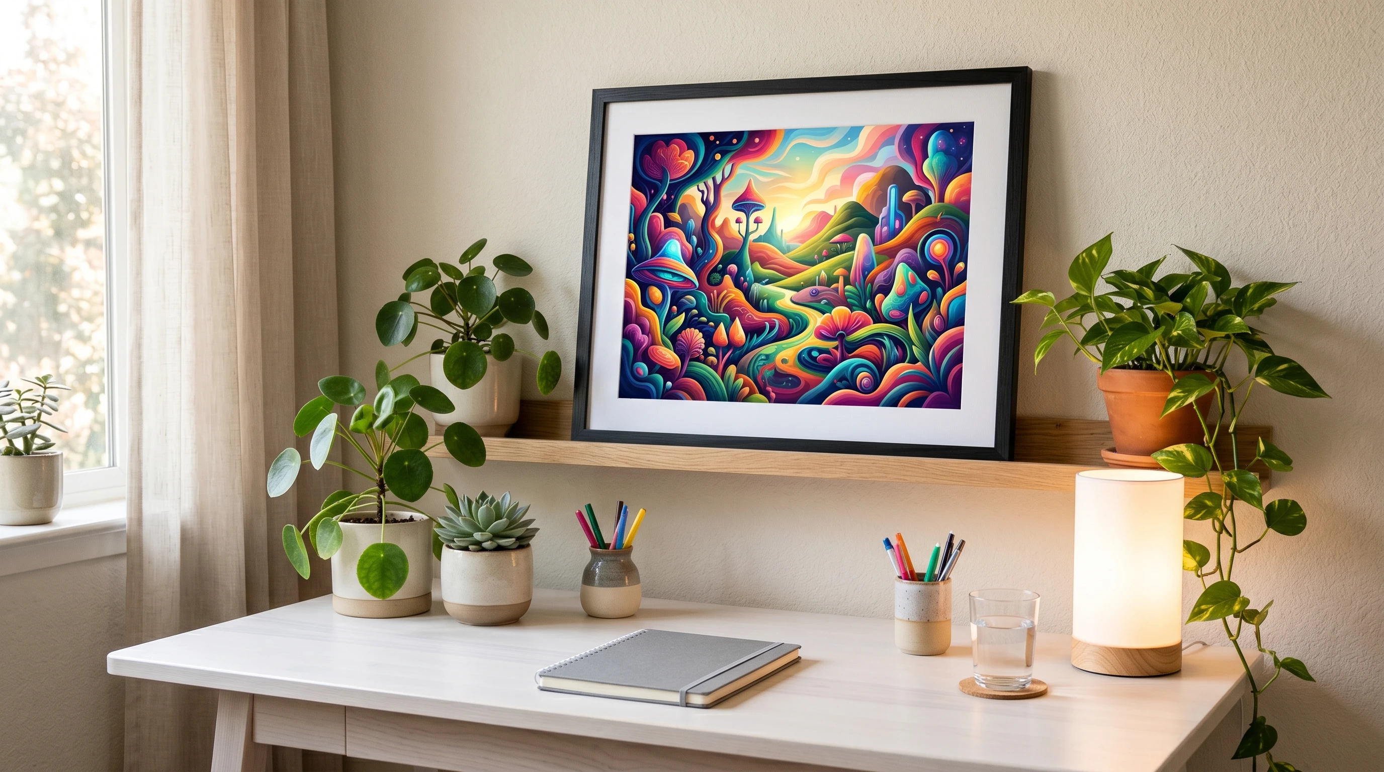 Colorful AI-generated image adapted as a printable wall art poster