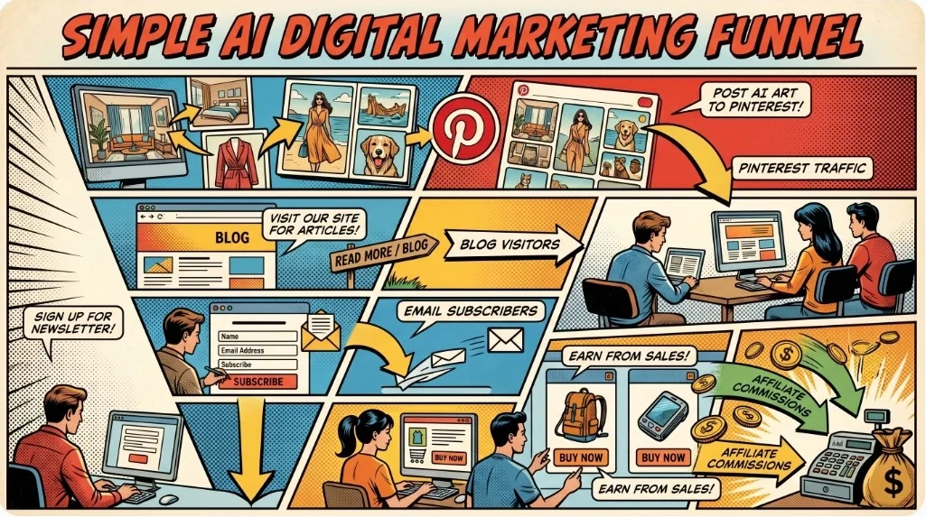 AI image traffic funnel for affiliate marketing