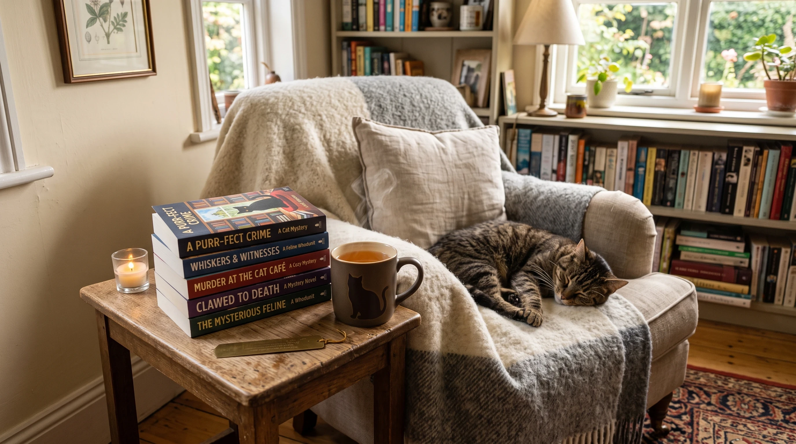 Reading corner filled with books