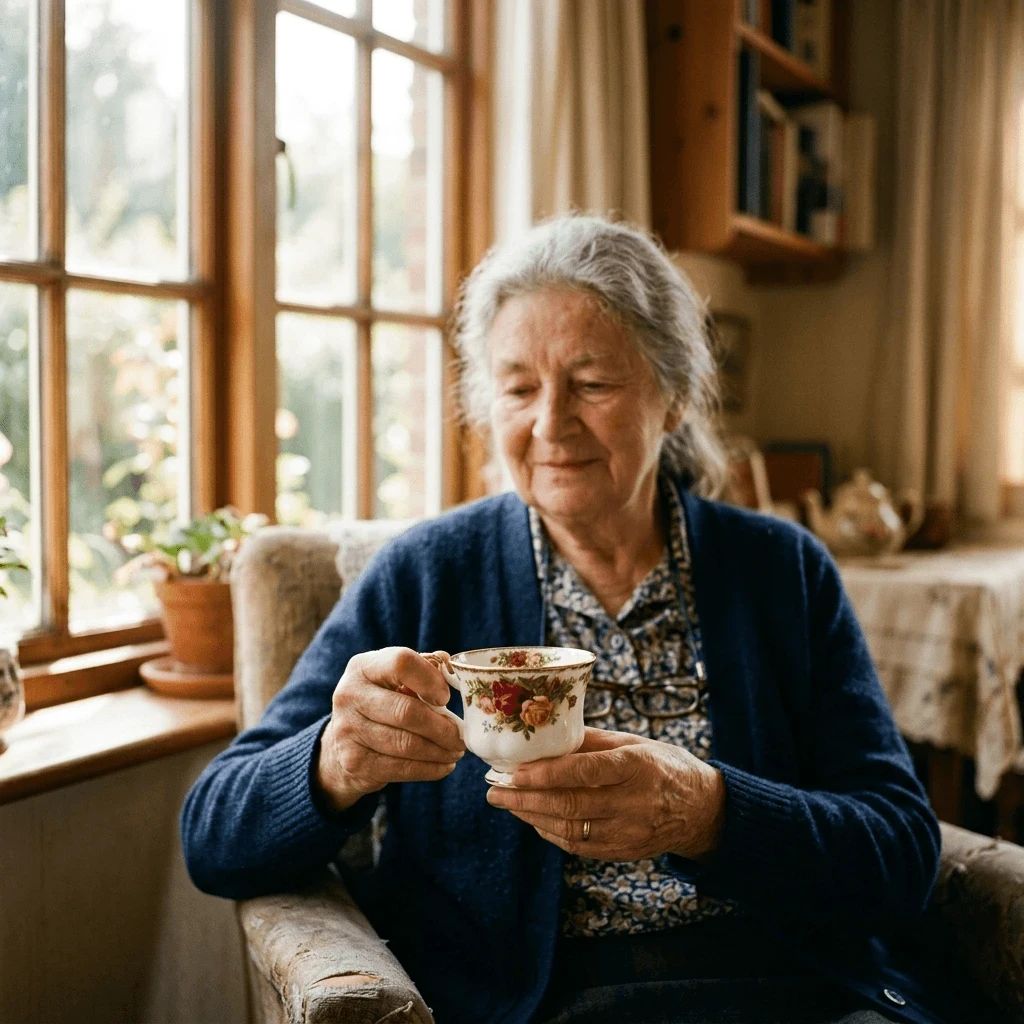 Basic Woman with Tea Image
