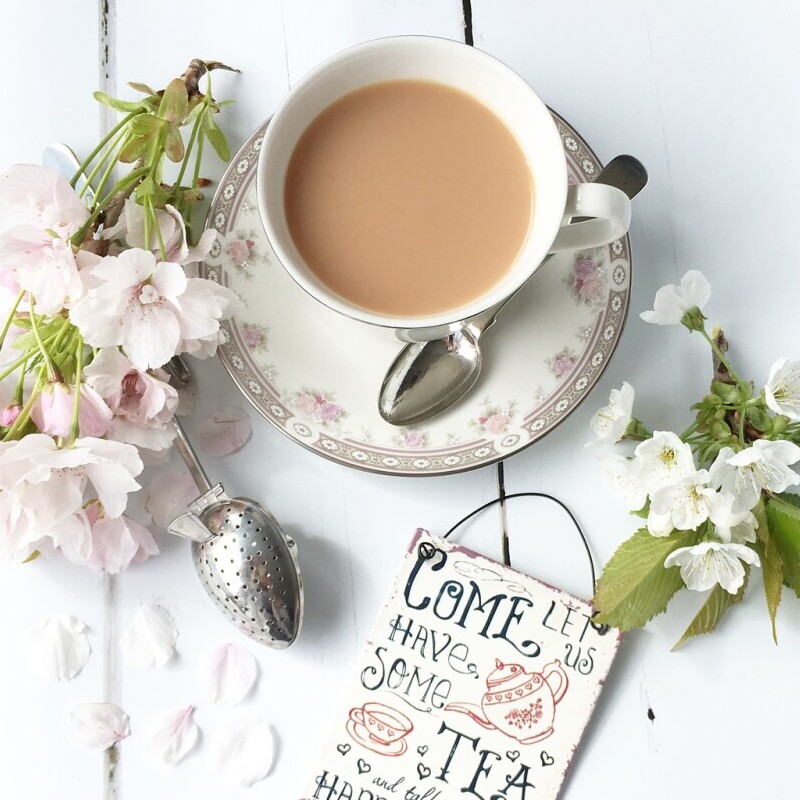Image of decorated table with tea cup