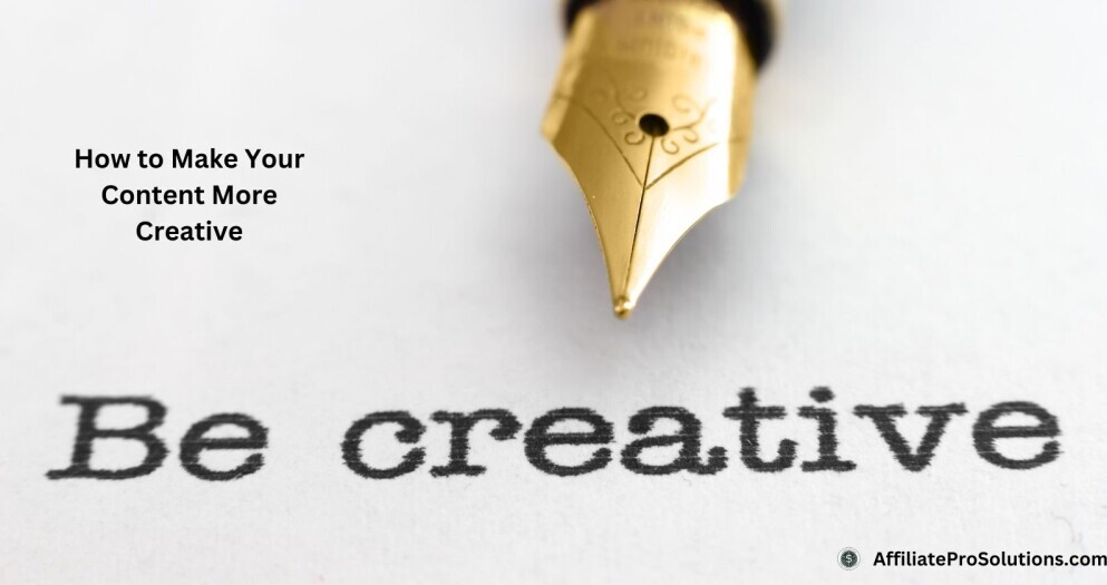 Close-up of a fountain pen writing 'Be creative' on paper, symbolizing the role of originality and fresh ideas in content creation