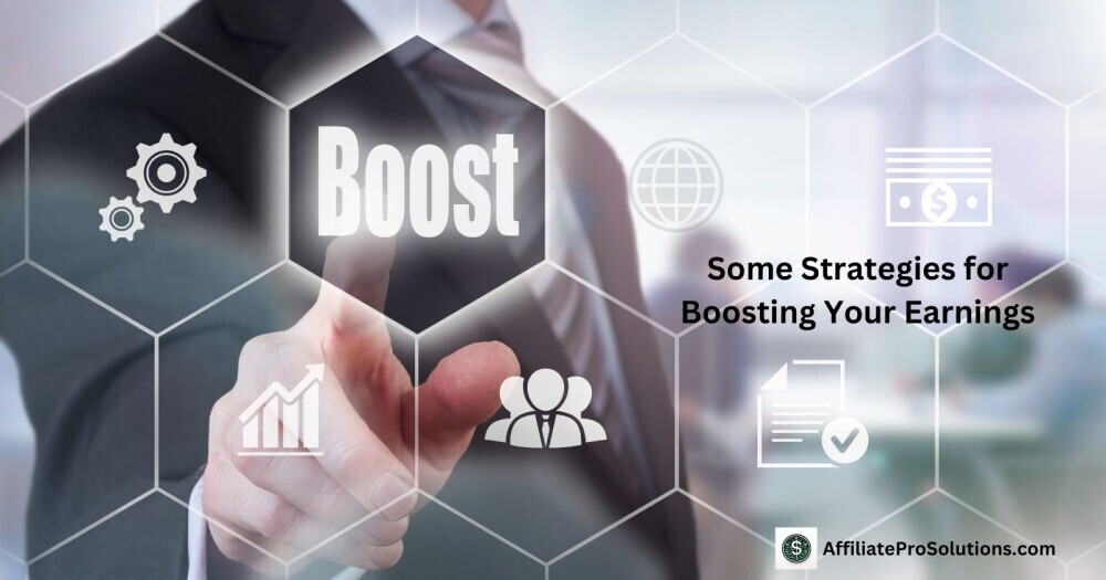 Some Strategies for Boosting Your Earnings - How Profitable Is Affiliate Marketing Businessman pressing a digital "Boost" button, symbolizing strategies to increase affiliate marketing earnings.