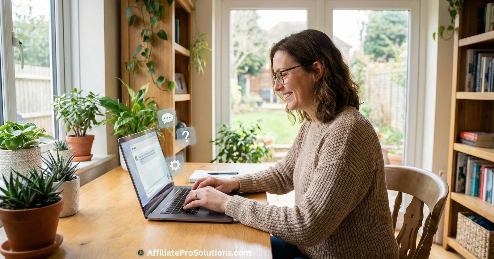 Woman working at her laptop showing how AI helps you work faster in your online business