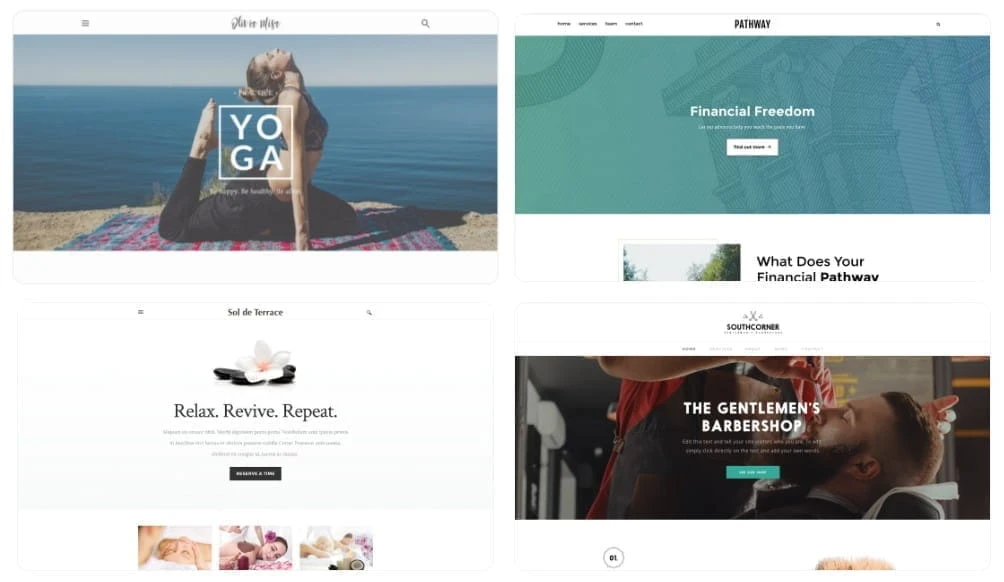 Weebly theme and template examples for different types of websites and businesses