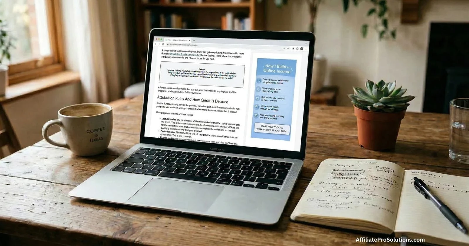 Blog post content being reviewed and improved on a laptop to help bring more traffic to a website