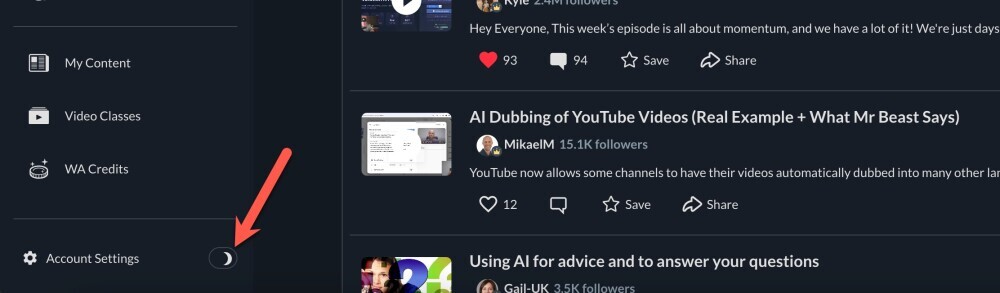 Switch to Dark Mode