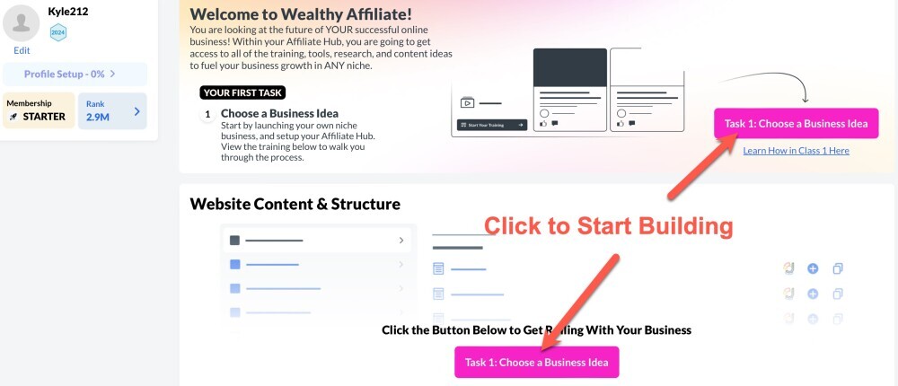 Click to Start Building