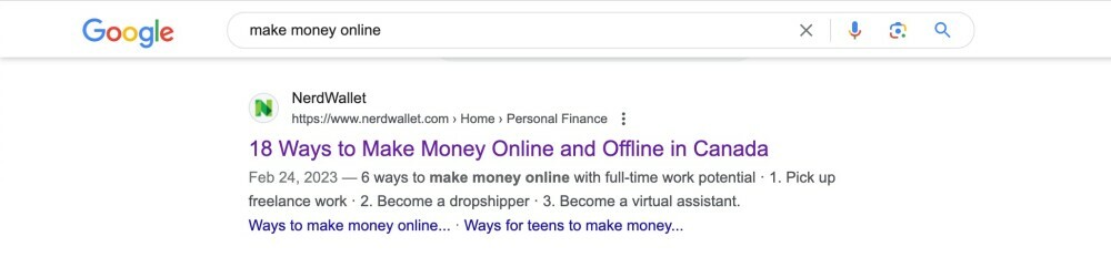 Make Money Online, Nerd Wallet Ranking Google