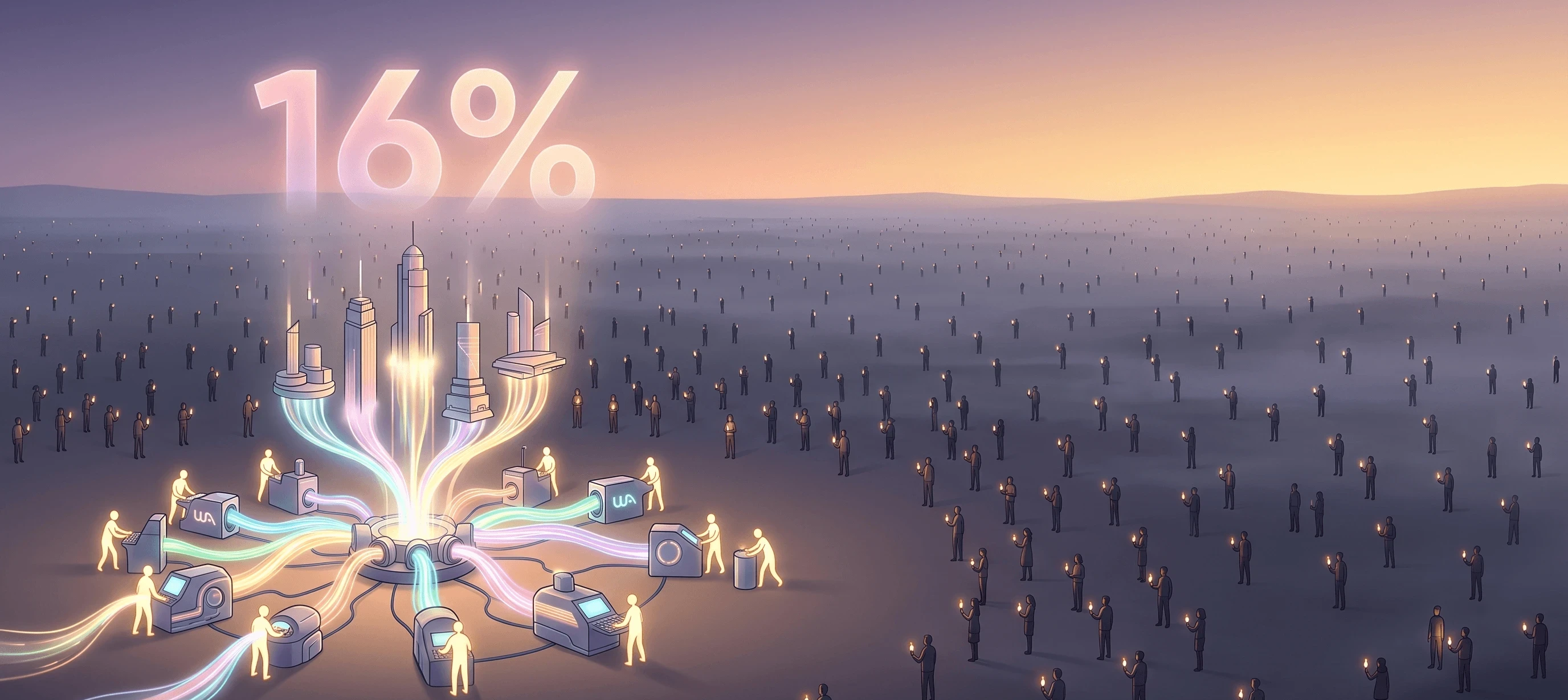 16% of people have mastered AI workflows