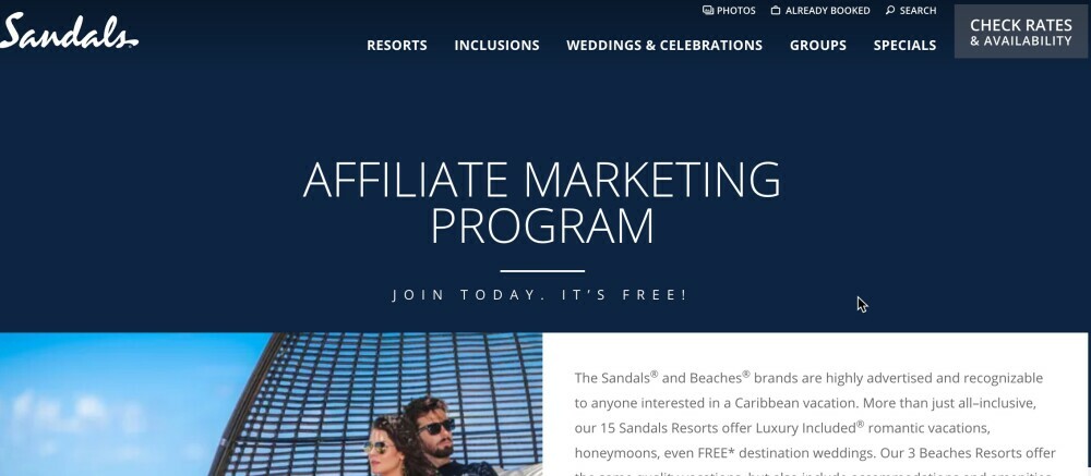 Sandals Affiliate Program