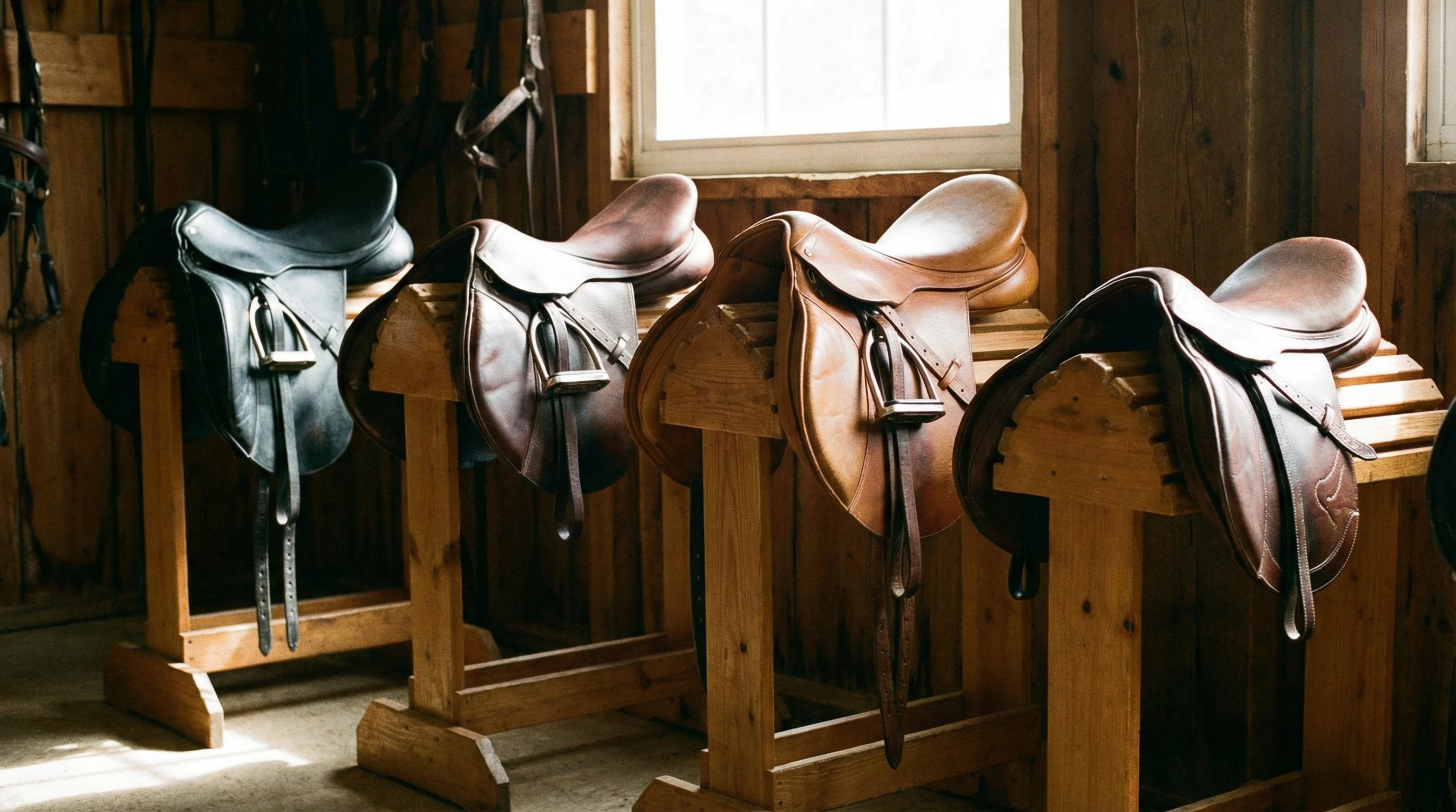 English saddles for narrow horses side by side