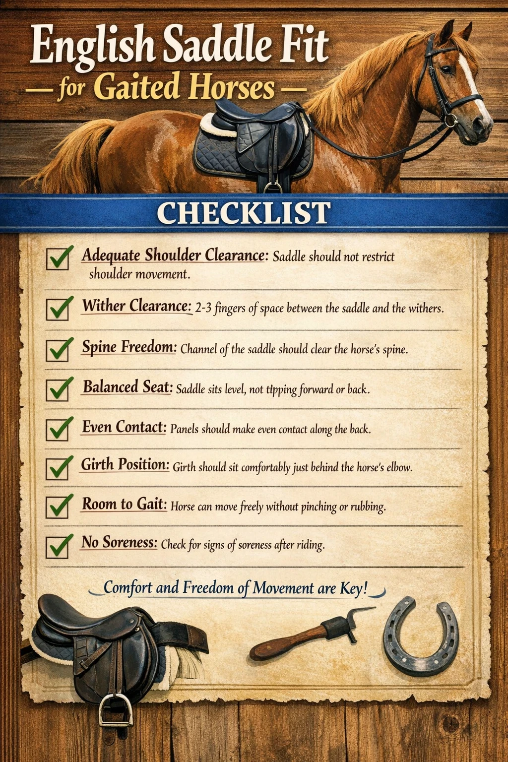 english saddle fit for gaited horses