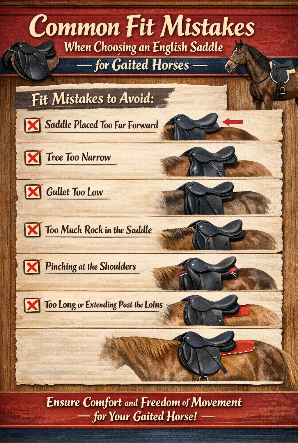 english saddle fit for gaited horses