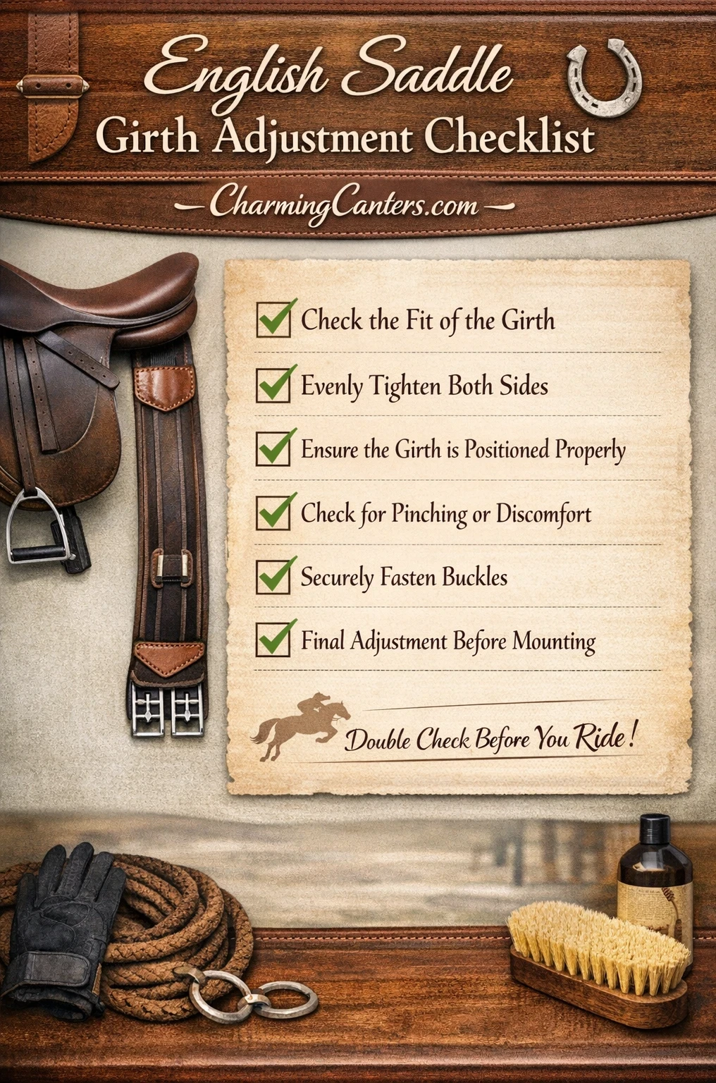 Adjusting English saddle girths