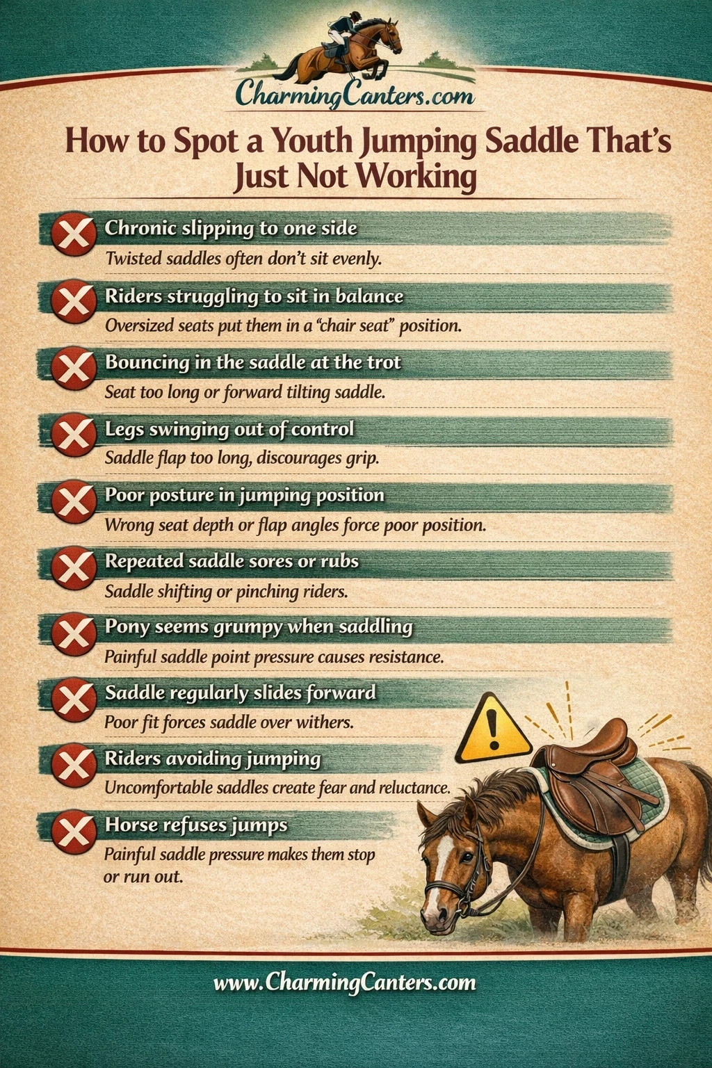 youth jumping saddle mistakes