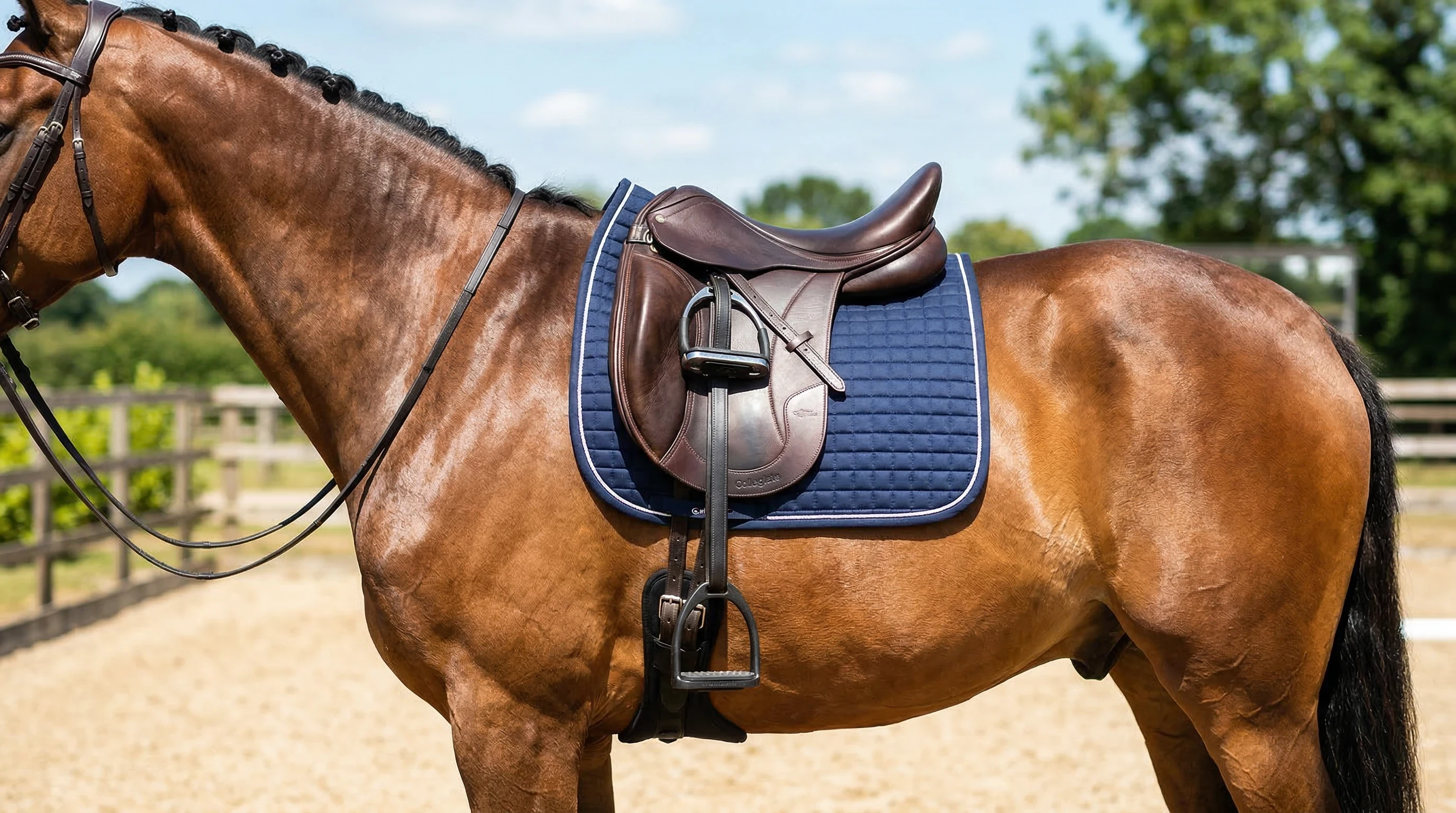 collegiate dressage saddle on horse