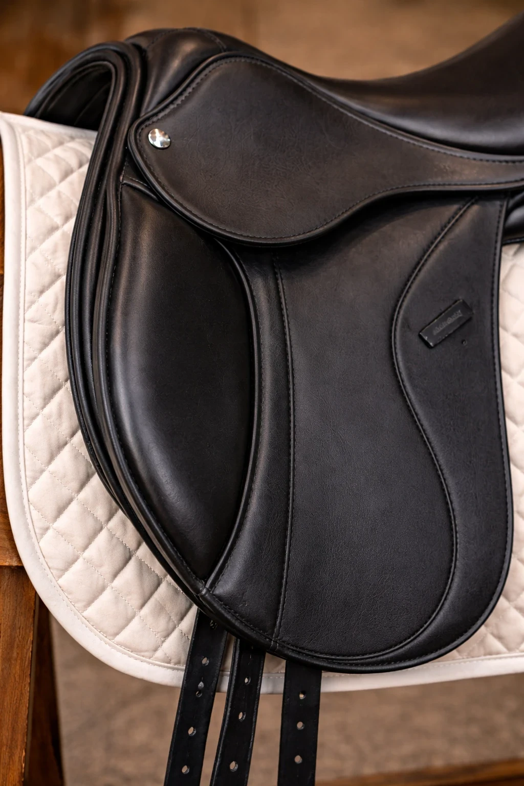 close up of knee blocks and leg support