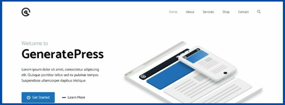 Banner about GeneratePress WordPress theme