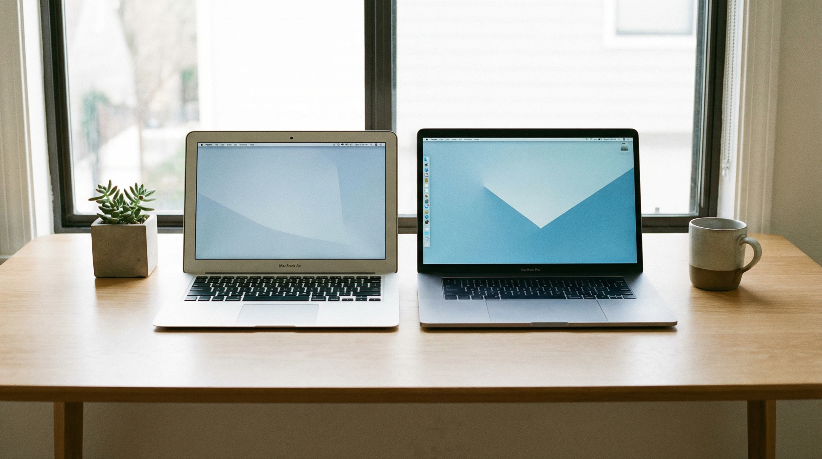 MacBook lineup on a desk