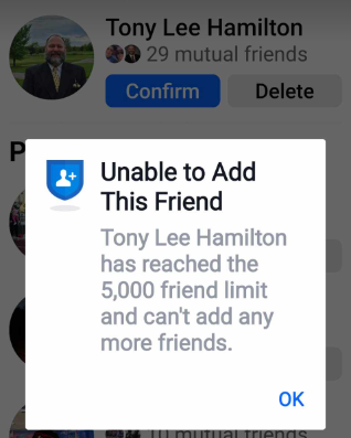 Facebook 5,000 Friend Limit