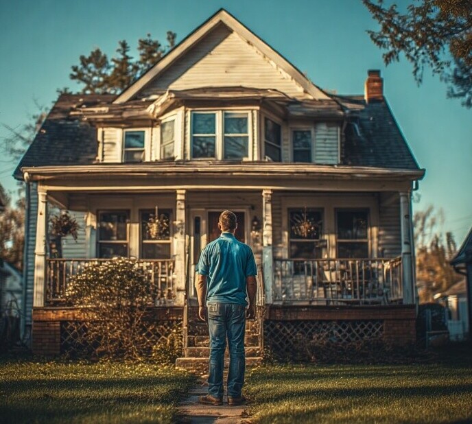 Man Inspecting Property