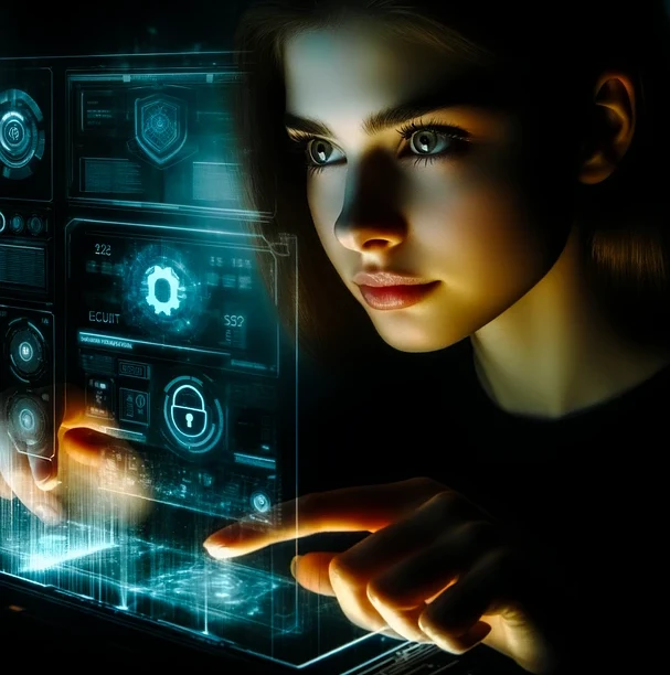 Woman Using Advanced Information