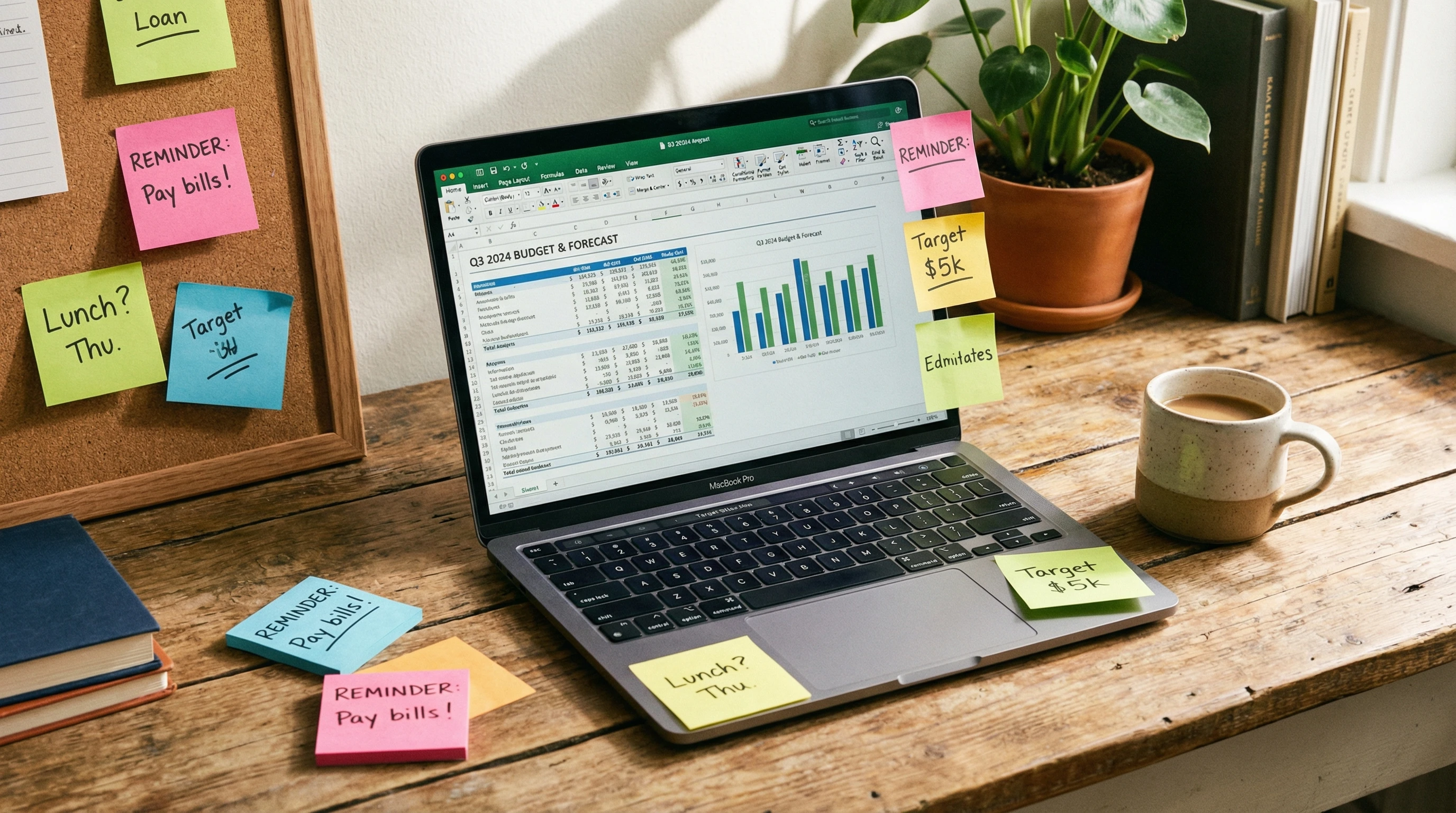 woman learning to budget online, cheerful at her laptop