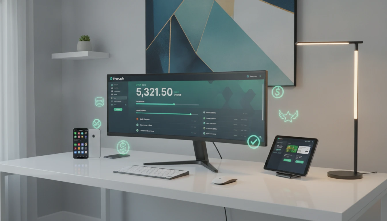 Screenshot of Freecash website and rewards dashboard