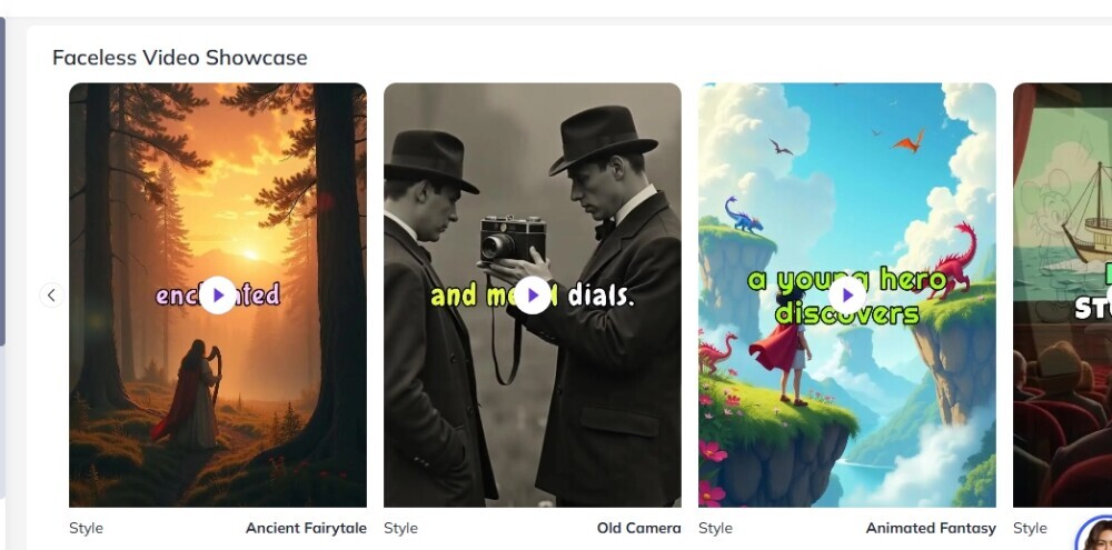 Syllaby.io allows you to choose various styles for your faceless video