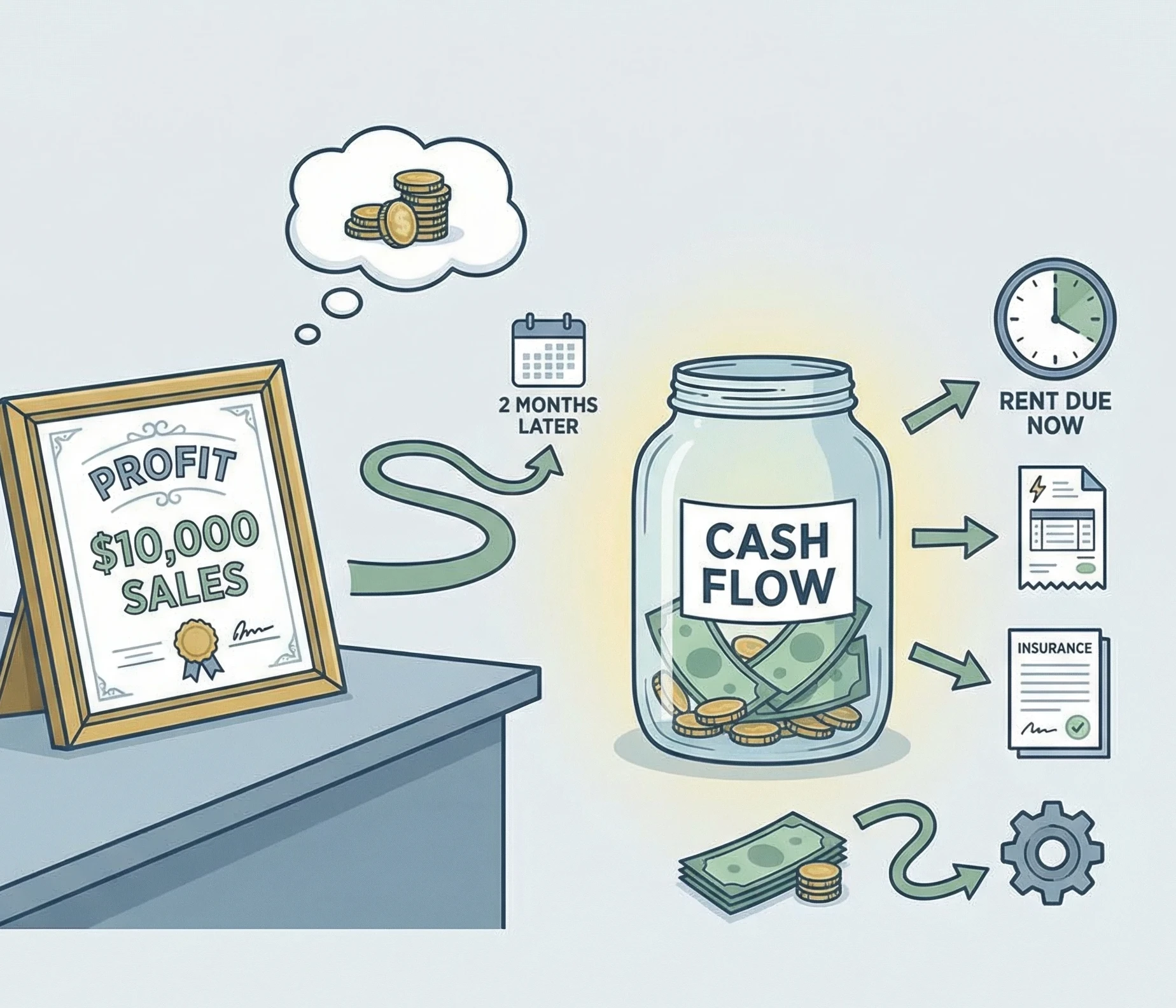 This image shows why Cash Flow Management is so important for business