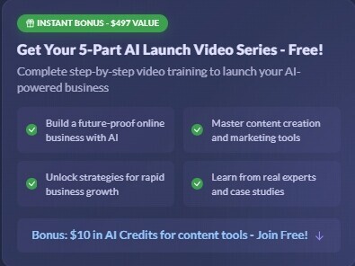 Get the free Wealthy Affiliate AI Launch series when you sign up to Wealthy Affiliate