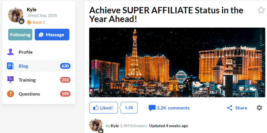 The Wealthy Affiliate super affiliate conference in Las Vegas