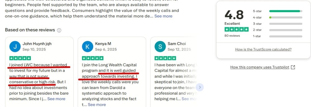 These are Long Wealth Capital testimonials