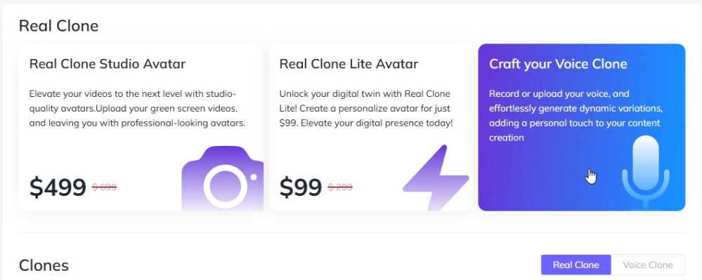 Syllaby.io voice cloning and Avatar cloning