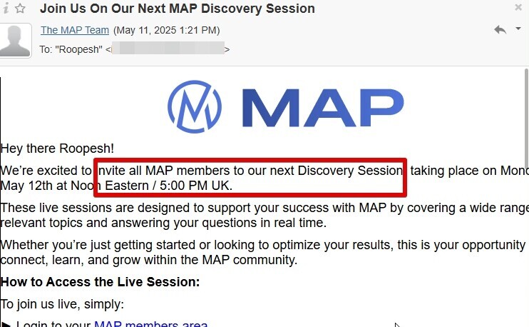 This is the MAP Discovery sessions