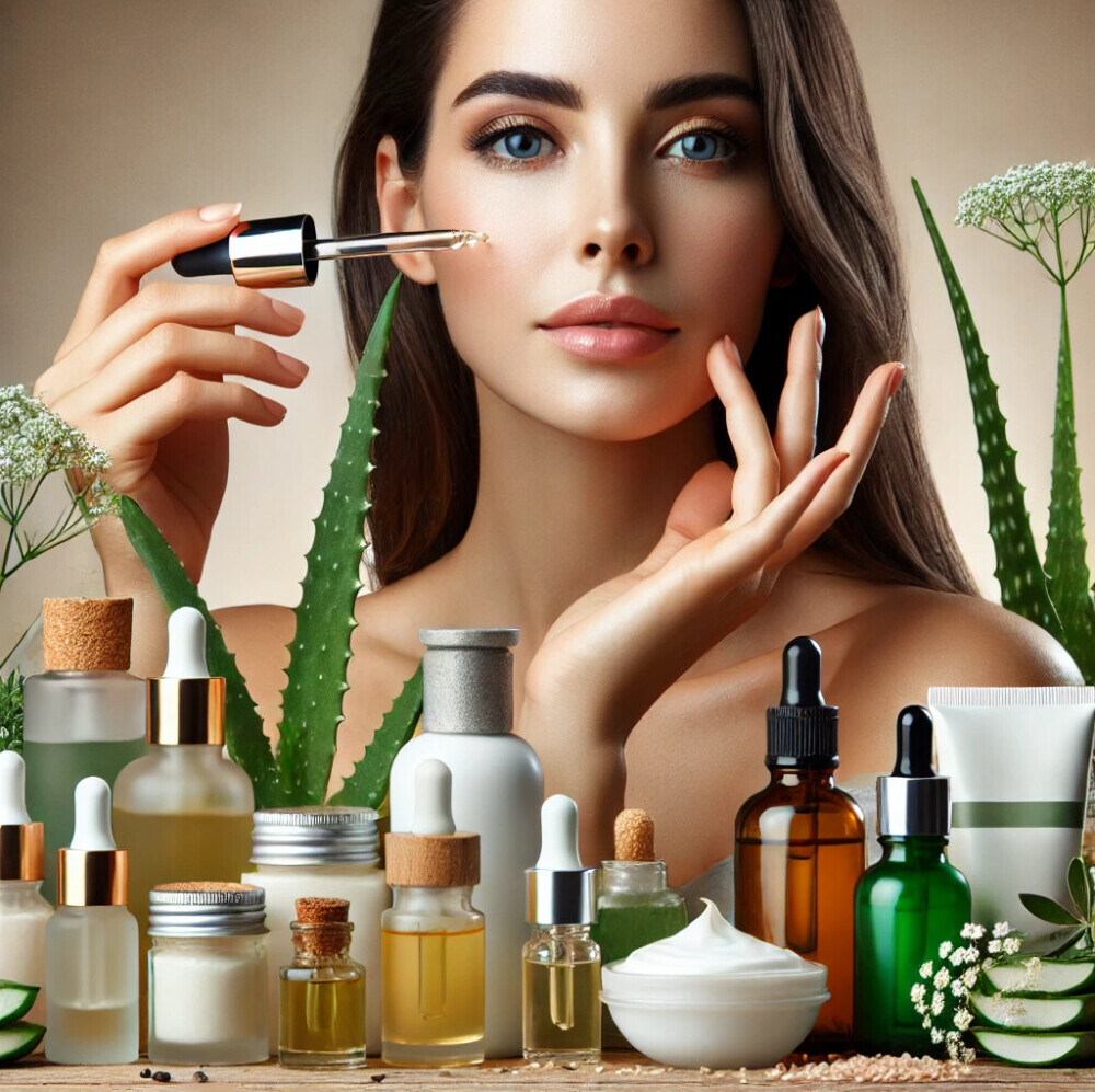  a woman applying advanced organic skincare