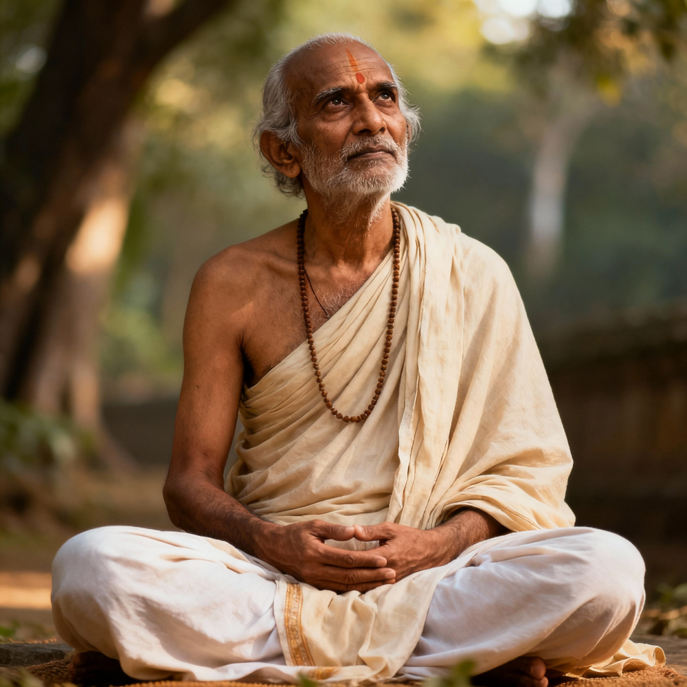 a man practicing self-inquiry