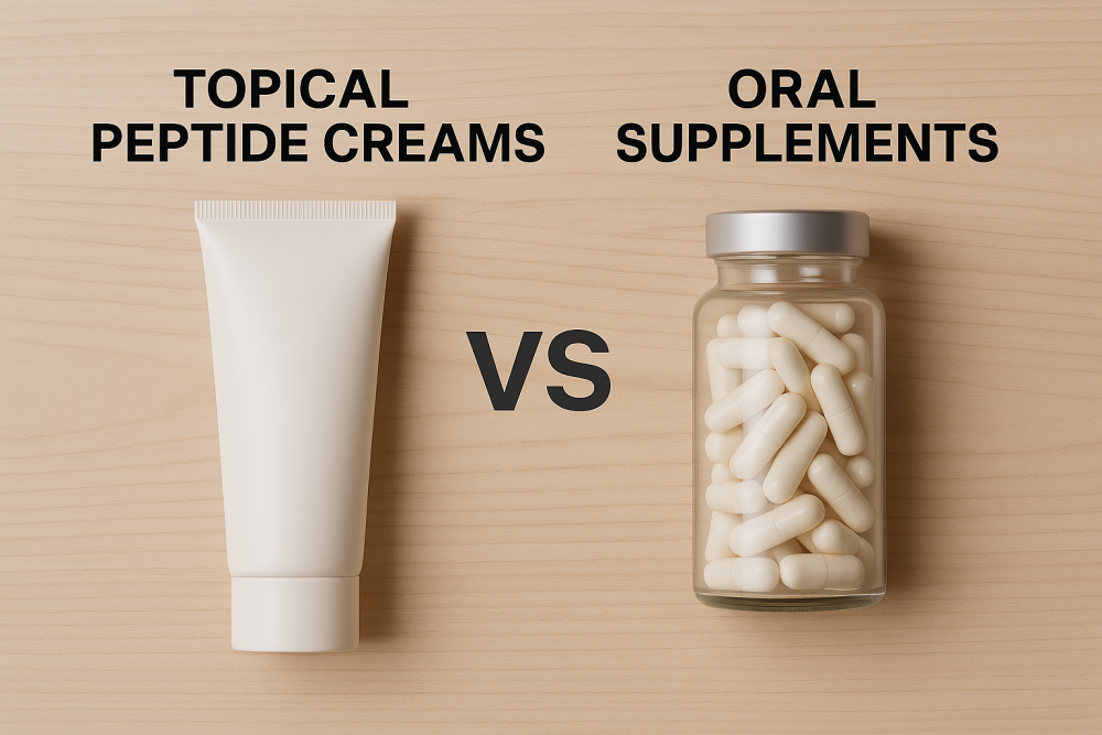 topical peptide creams vs oral supplements for cellulite