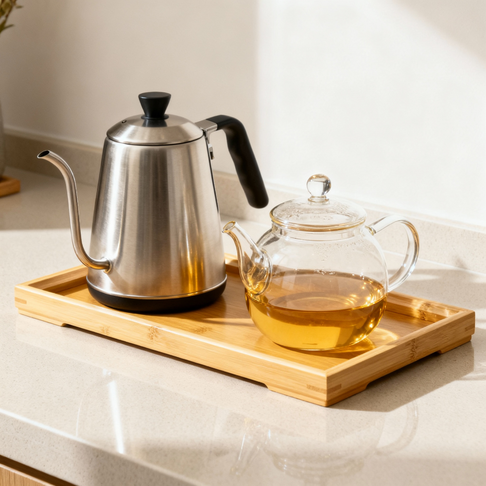 tea tray with tea pots