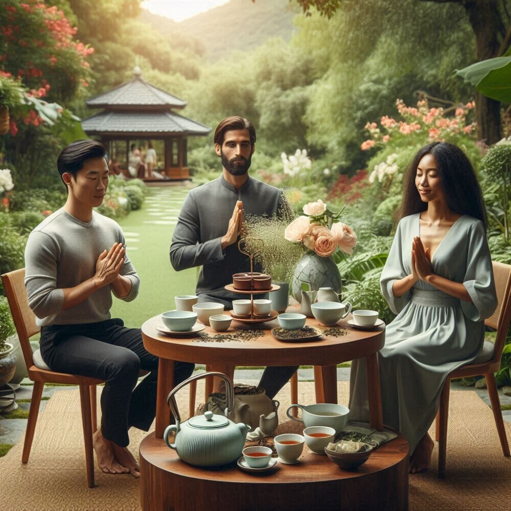 tea ritual in the garden
