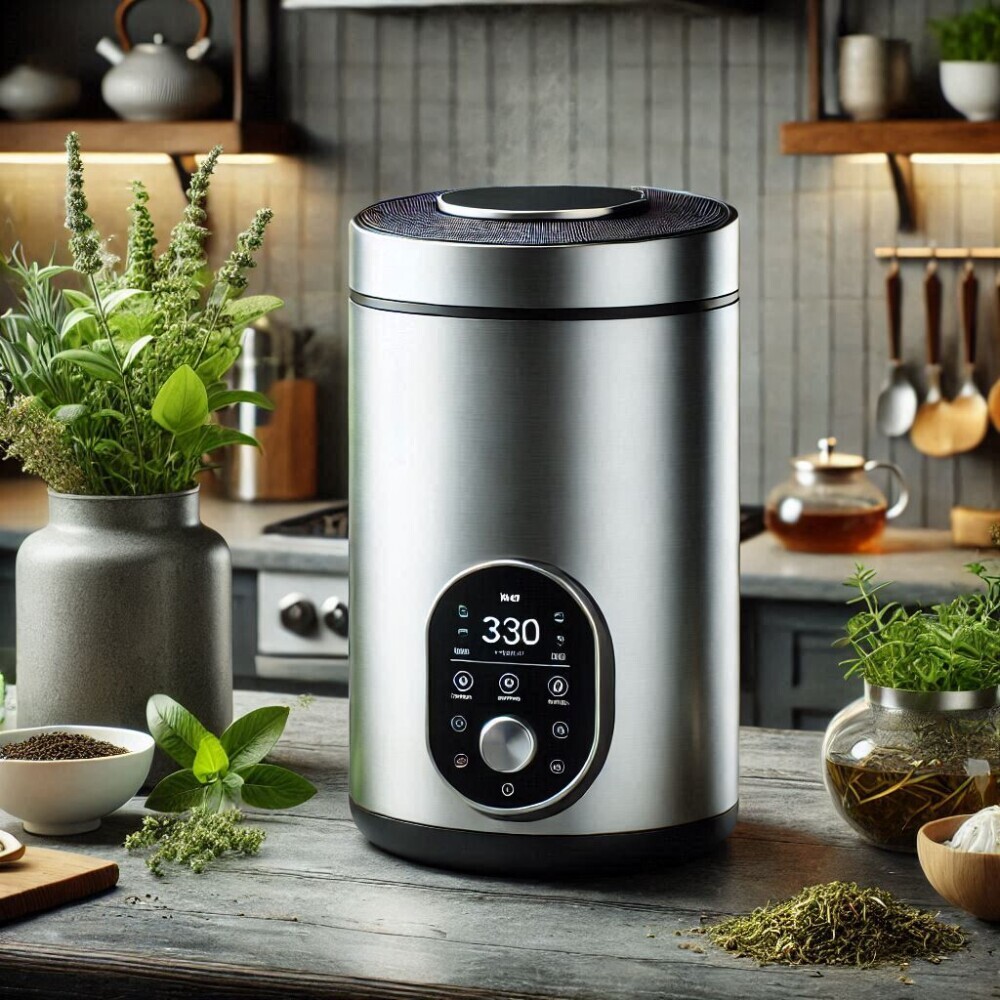 smart tea brewer on the kitchen table